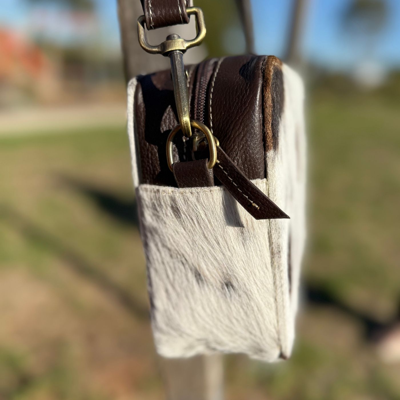 Leather Lovers Cowhide Box Style Cross Body Purse