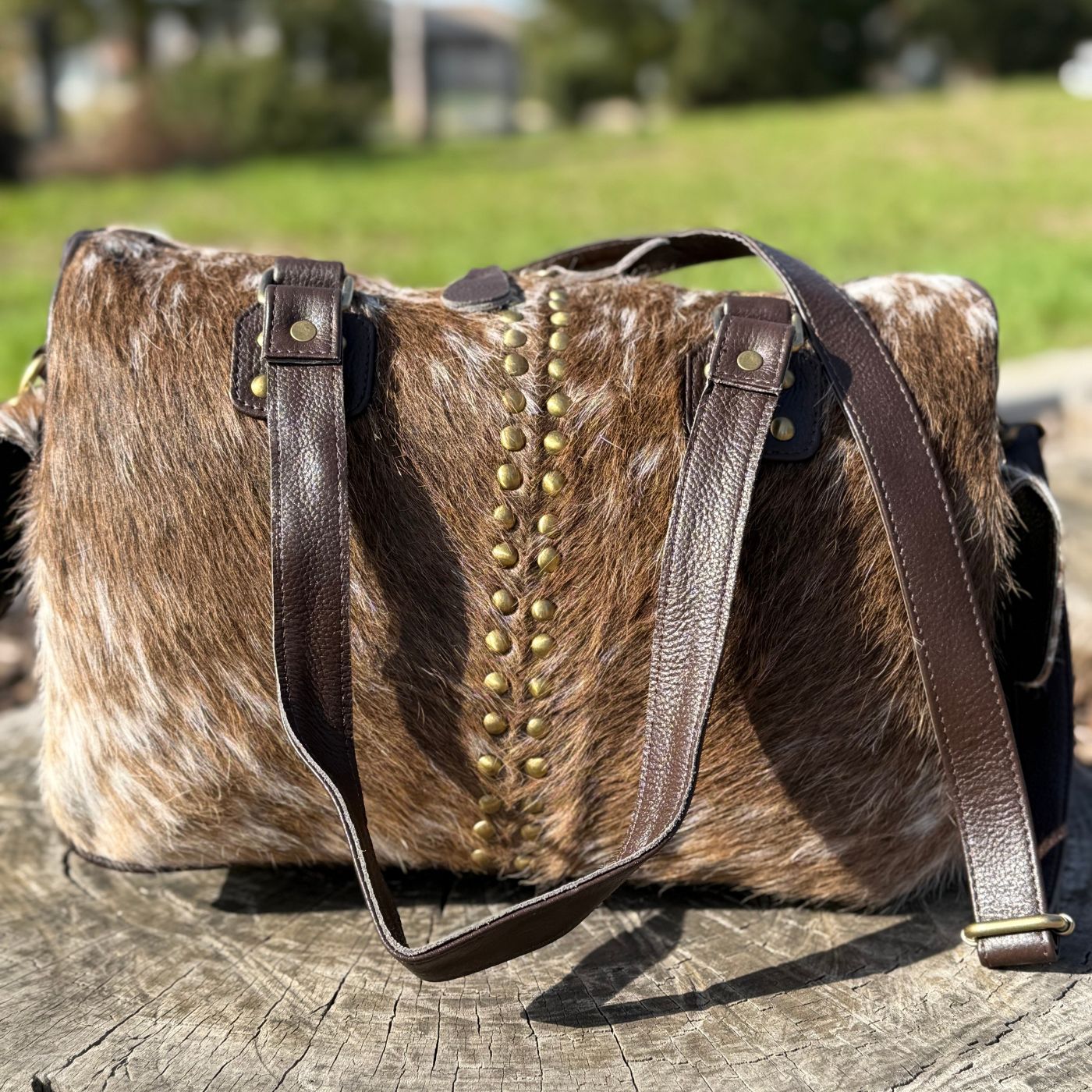 Leather Lovers Cowhide Mini Duffel Bag