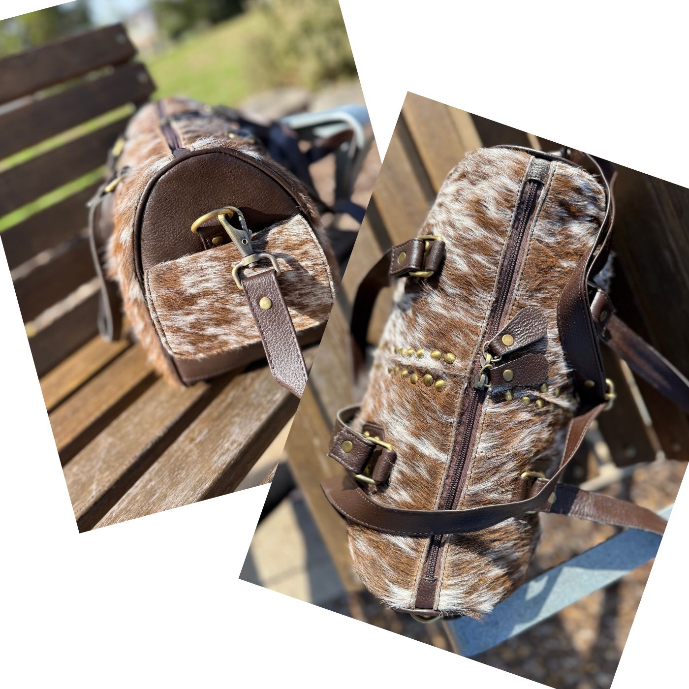 Leather Lovers Cowhide Mini Duffel Bag