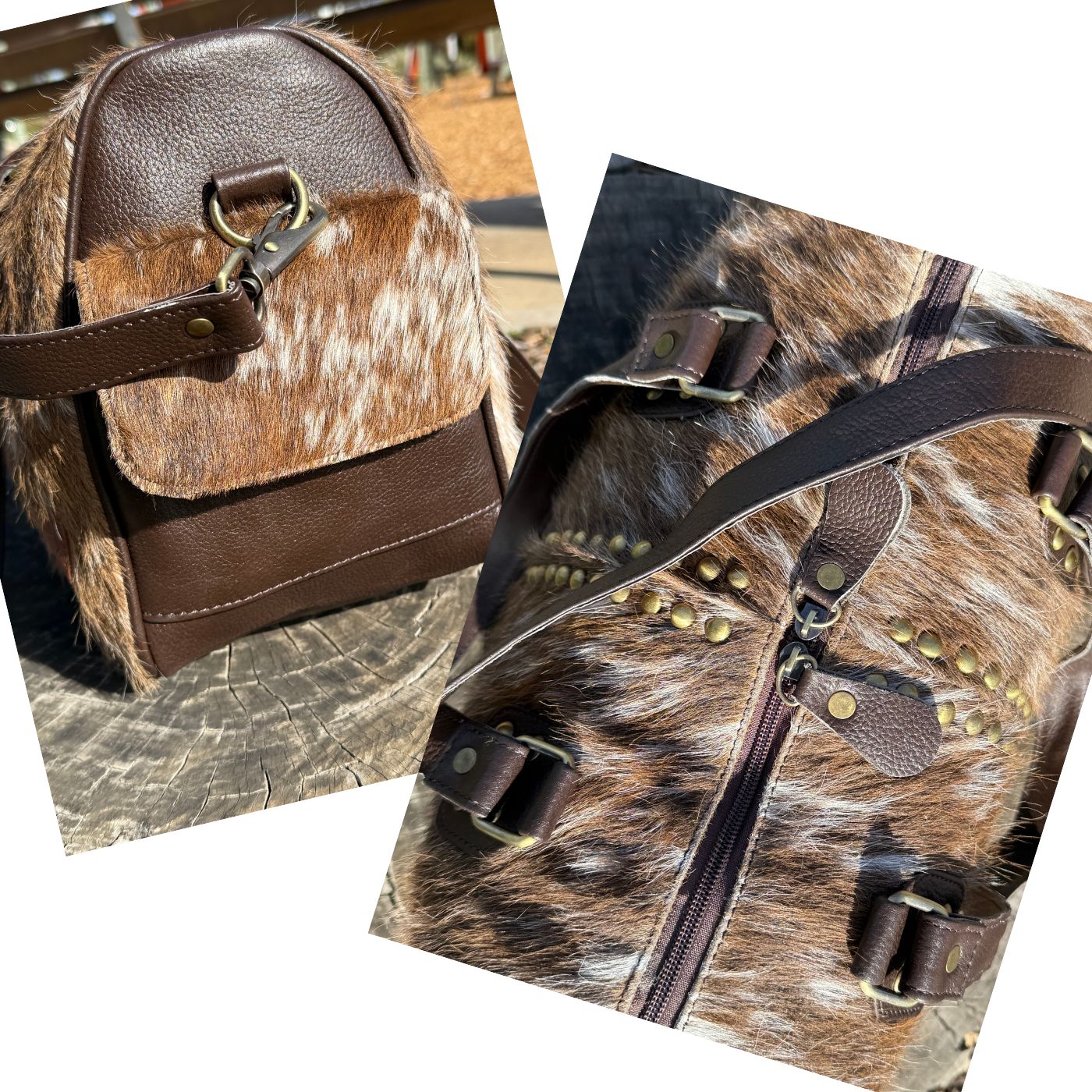 Leather Lovers Cowhide Mini Duffel Bag