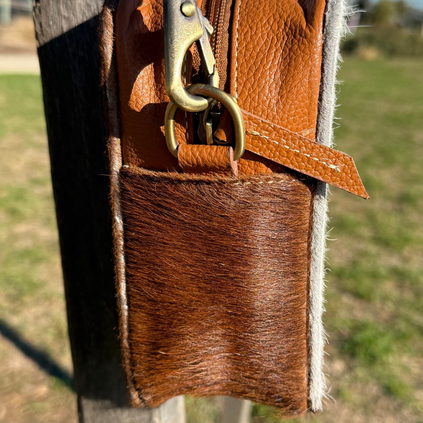 Leather Lovers Cowhide Box Style Cross Body Purse
