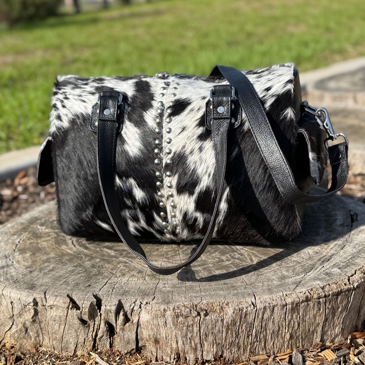 Leather Lovers Cowhide Mini Duffel Bag