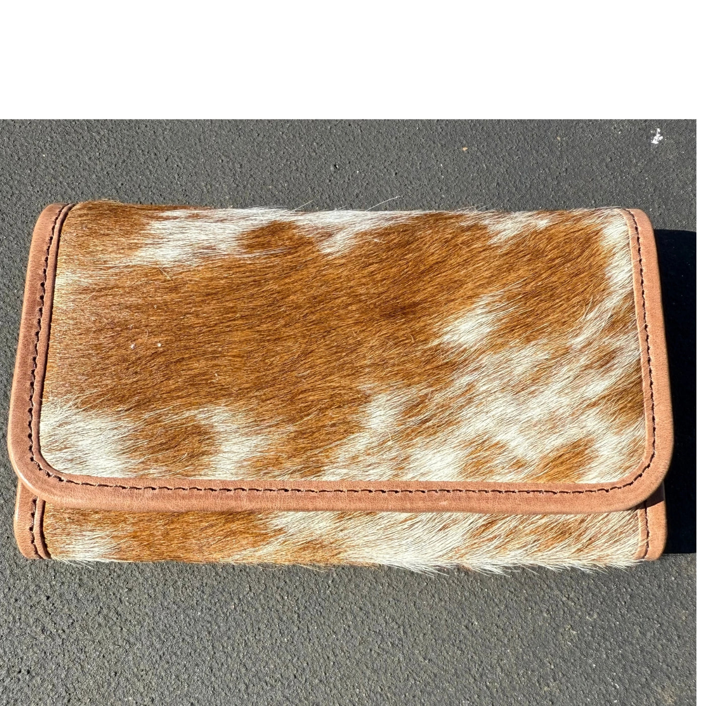 Leather Lovers Cowhide Women Flip Over Hand Wallet