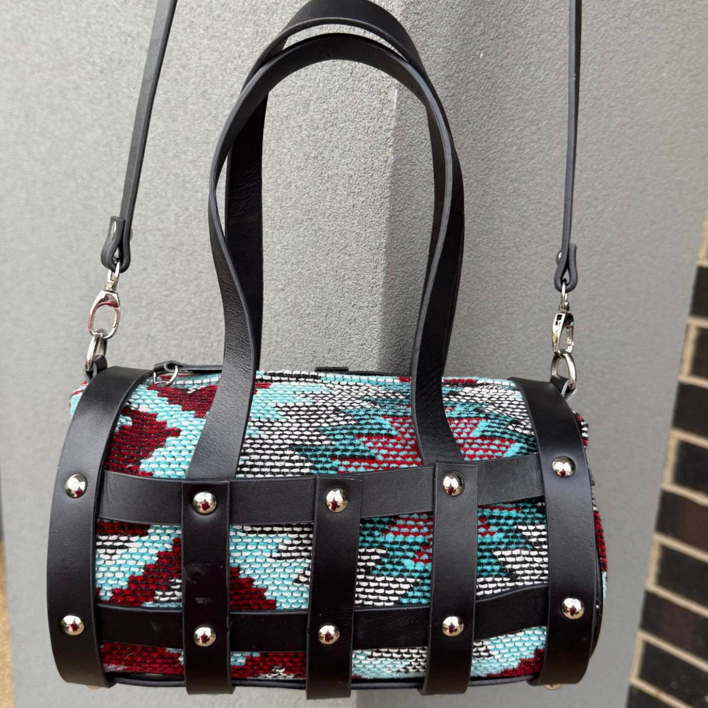 Shell Capsule Aztec Vintage Leather Purse