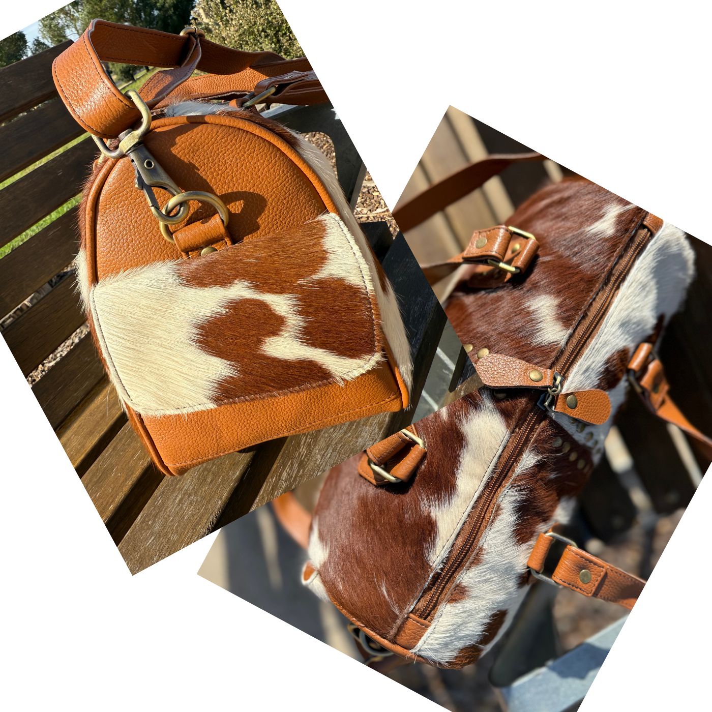 Leather Lovers Cowhide Mini Duffel Bag