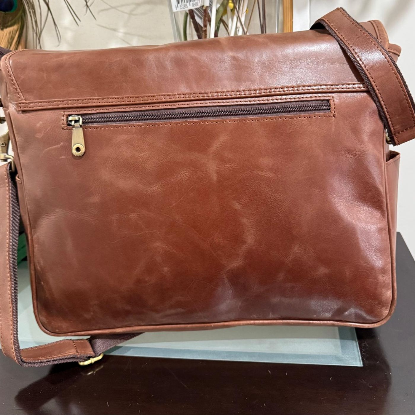Leather Flip Laptop Bag