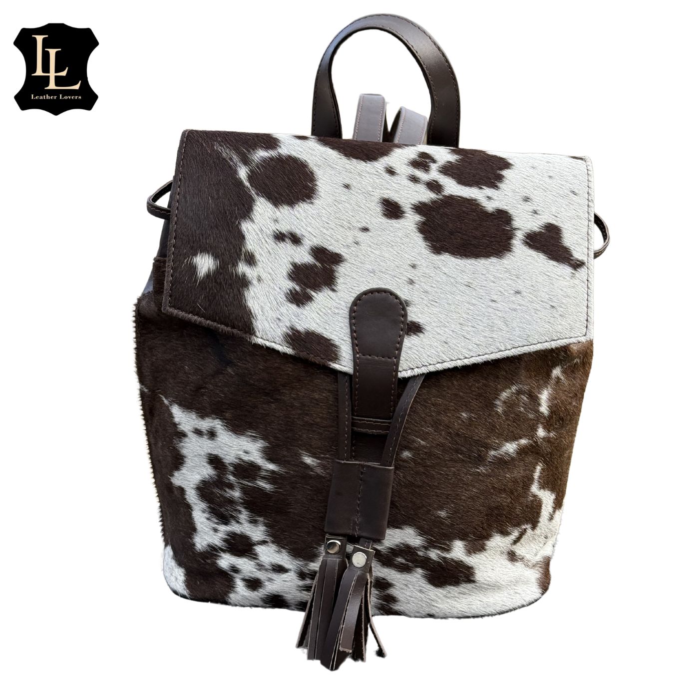 Cowhide White Flip Brown LV Backpack TT