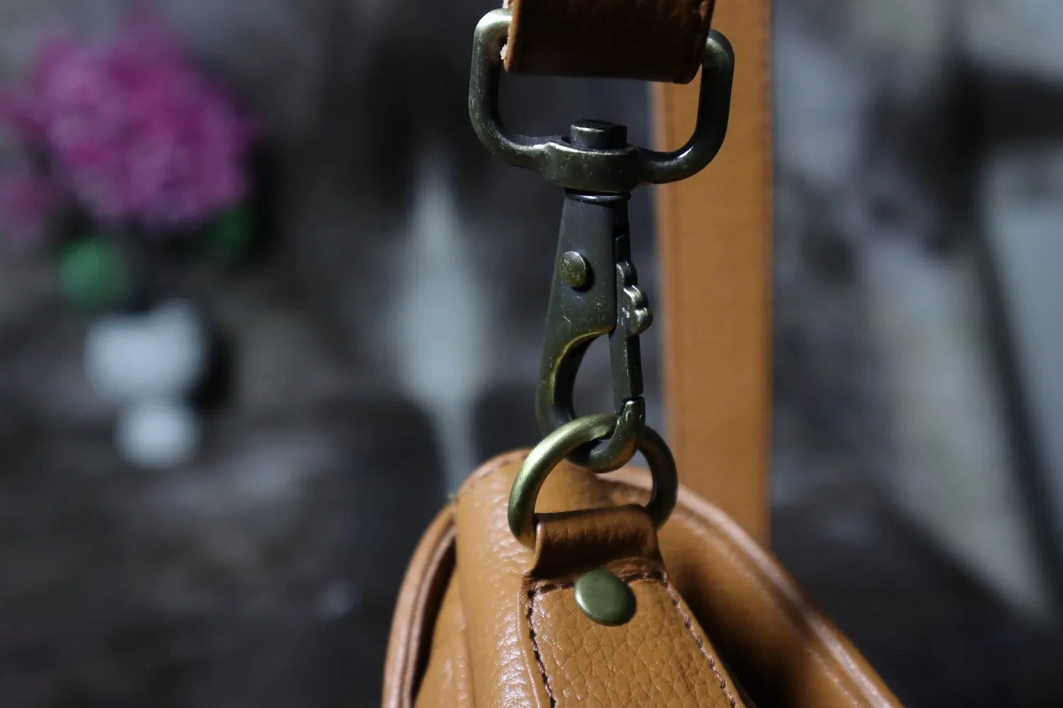Cowhide Buckle Crossbody Bag – Genuine Leather Flap Purse