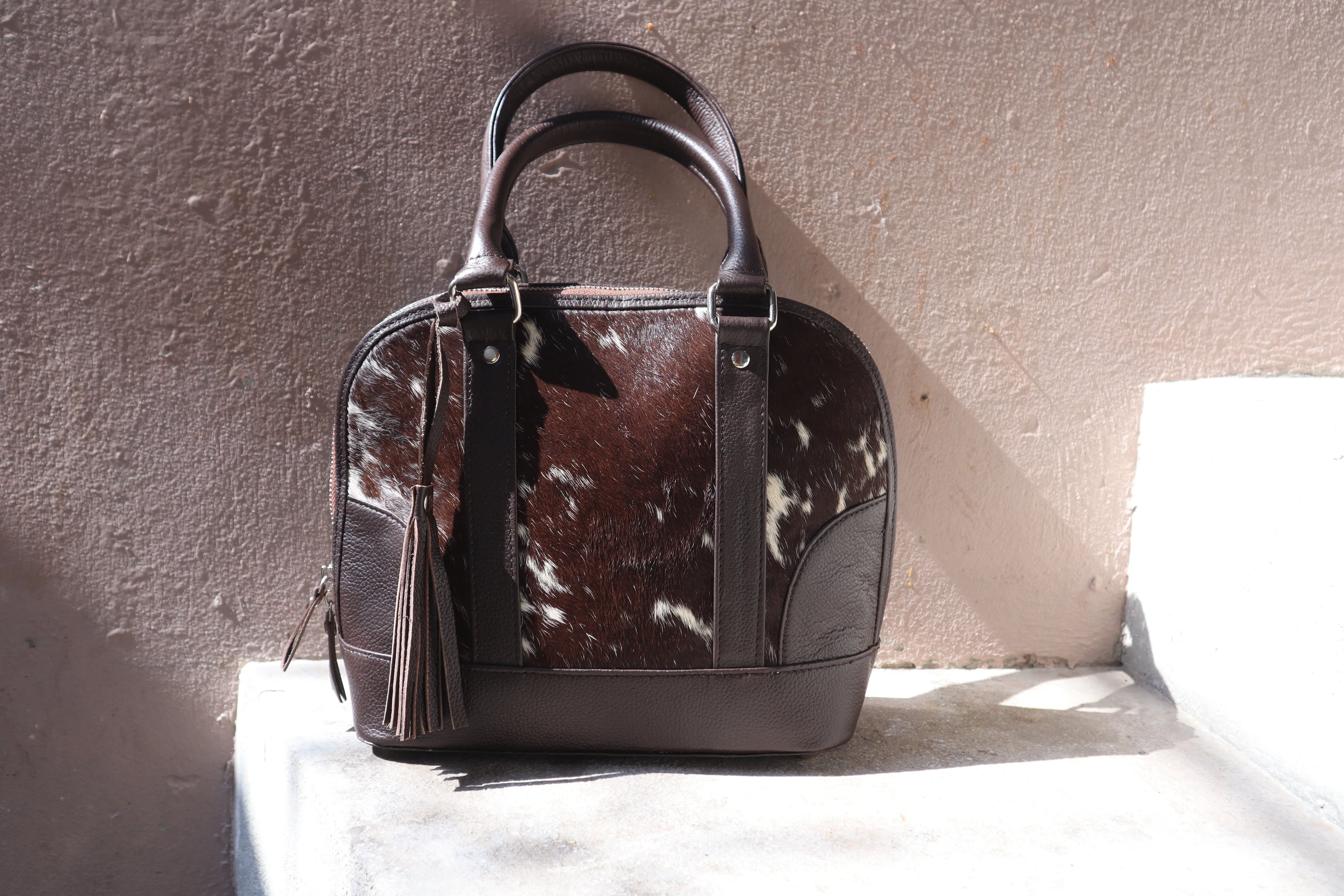 Classic Cowhide Tote Bag - Women Top Handle Handbag Leather Lovers