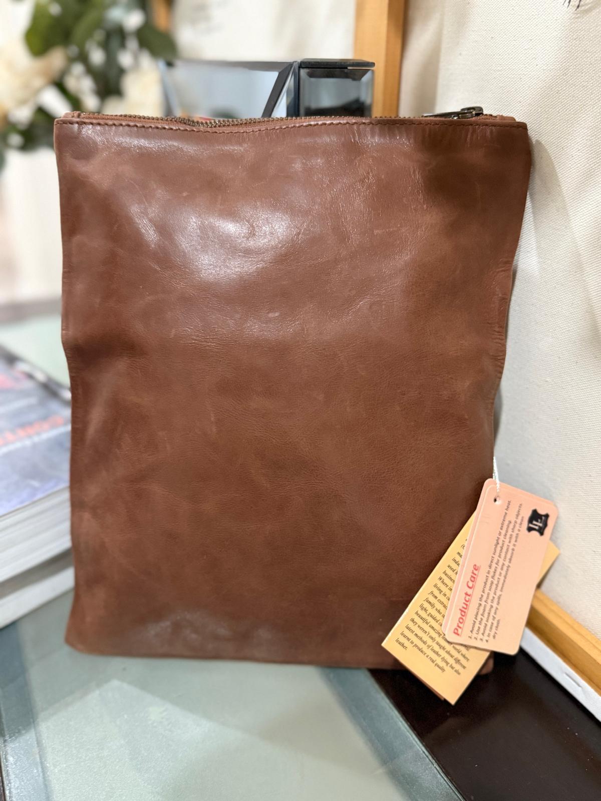 Leather Folded Hand Pouch
