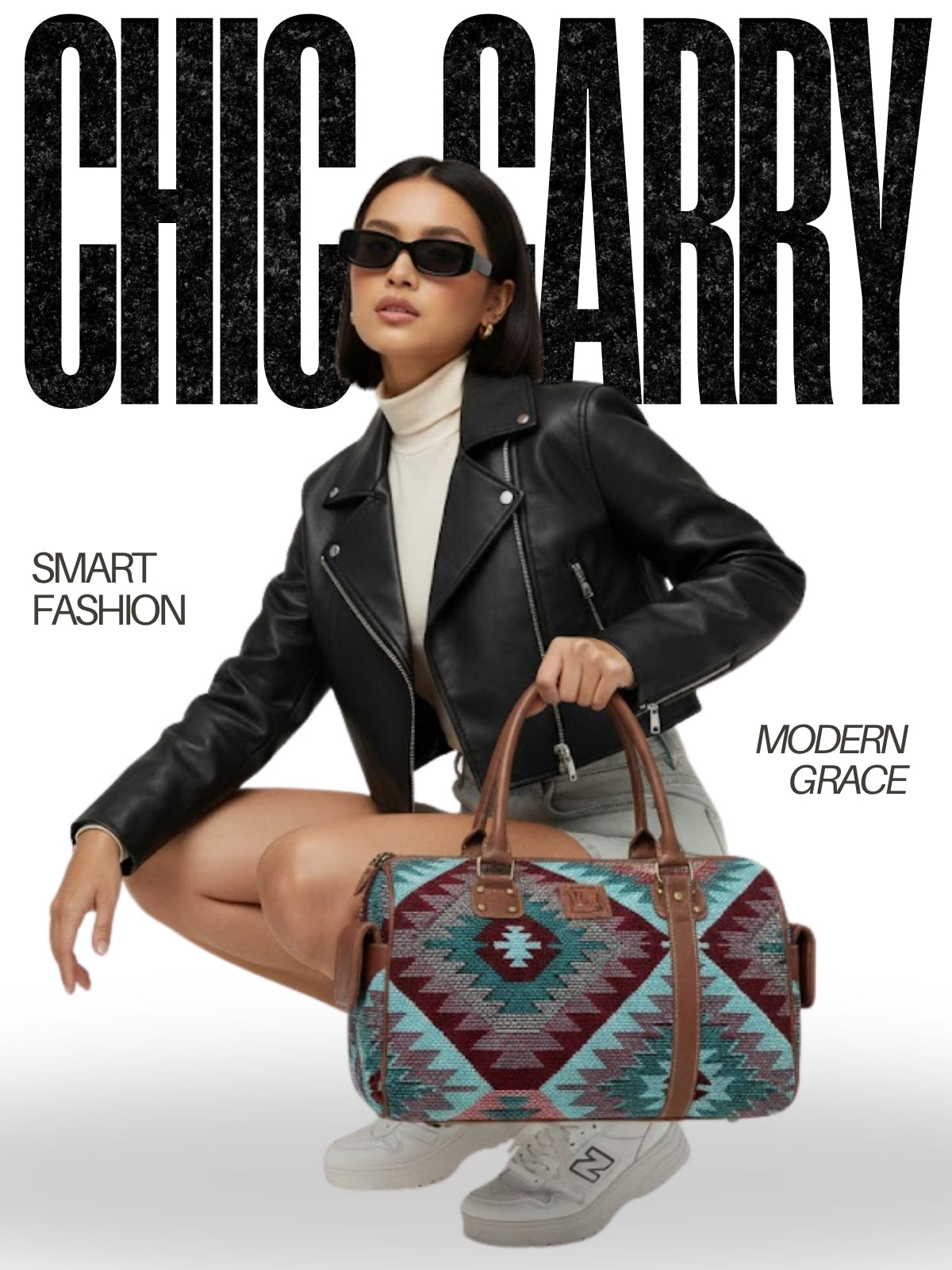 Leather Lovers Digital Fabric Mini Duffel Bag Leather Lovers