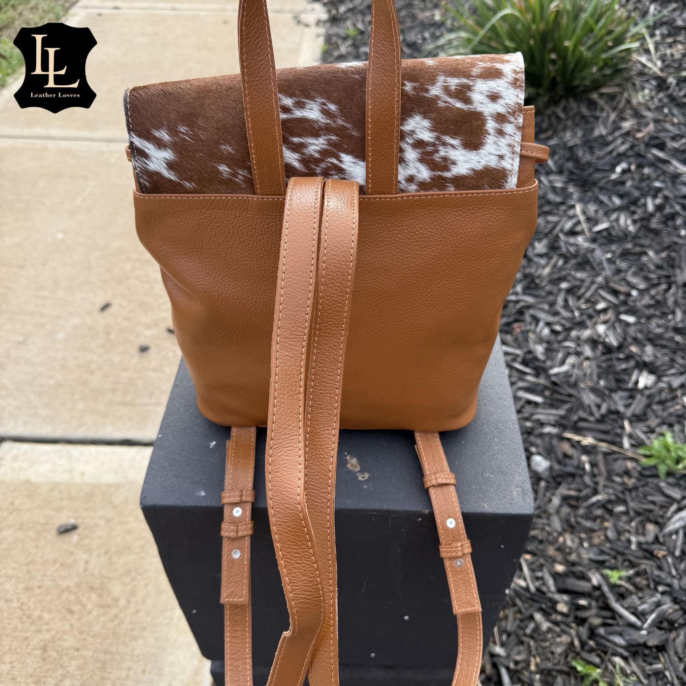 Cowhide Tan & White LV Backpack TT
