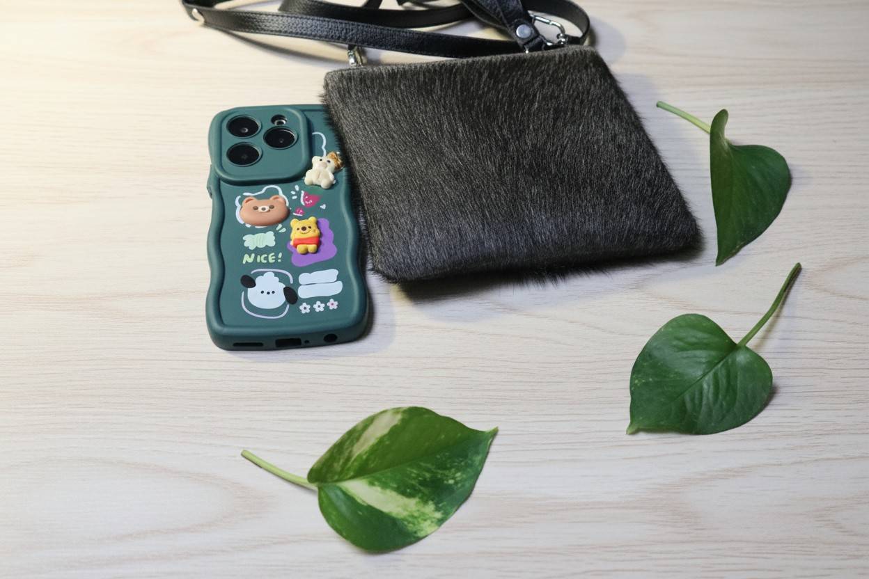 Phone Crossbody Case Cowhide Handmade Mobile Pouch