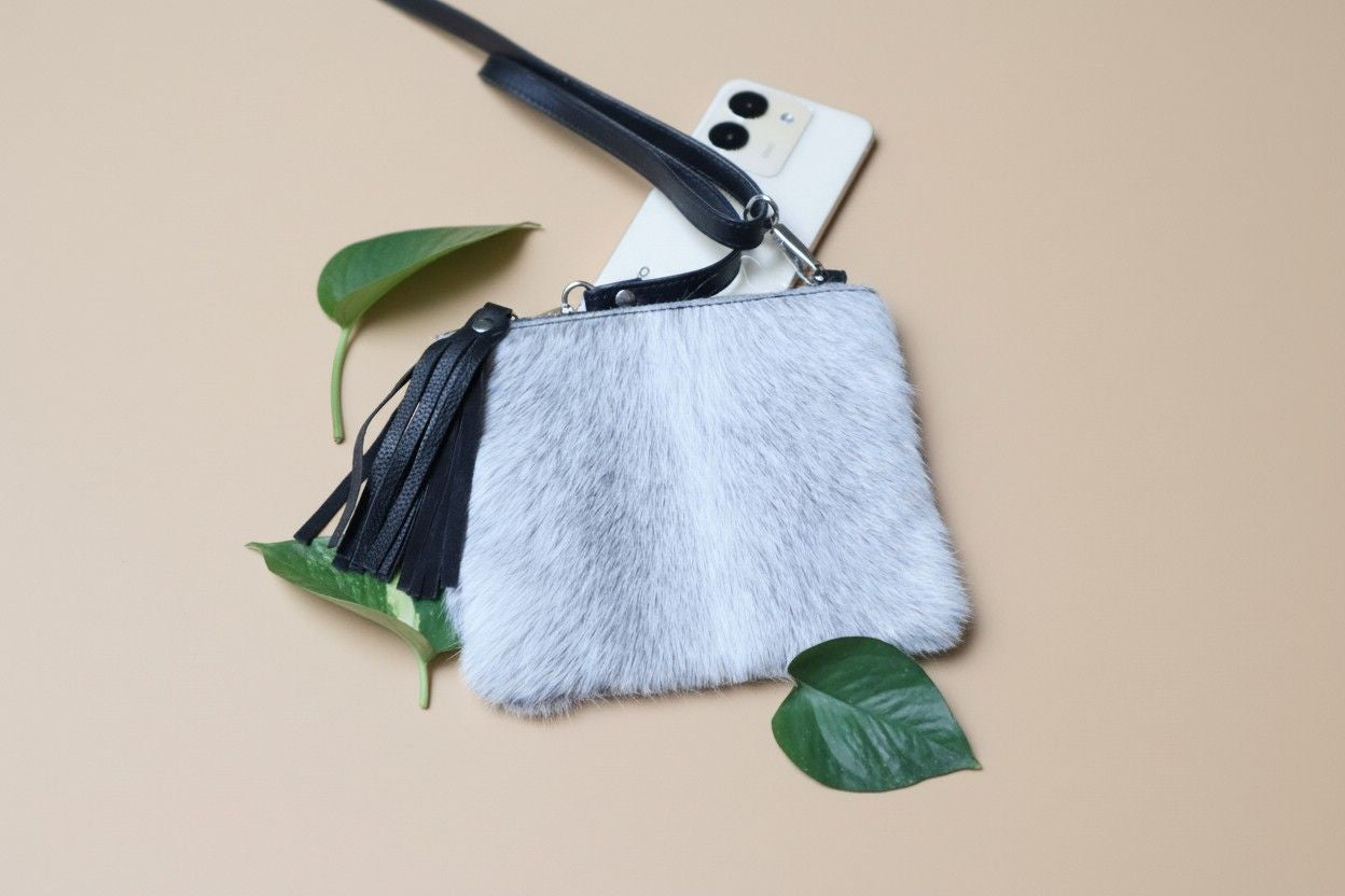 Phone Crossbody Case Cowhide Handmade Mobile Pouch