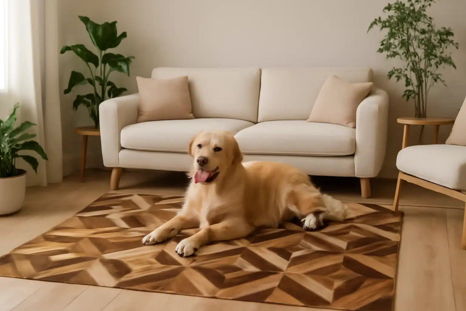 Pet-Friendly Genuine Cowhide Handmade Rug | Durable & Water-Resistant