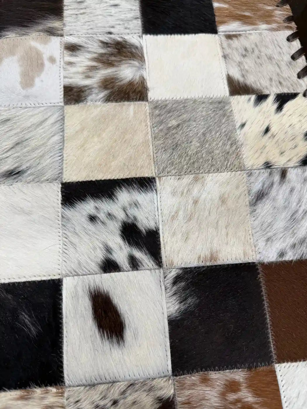 Home Décor Table Runner | Real Hair-on-Leather Patchwork Runner