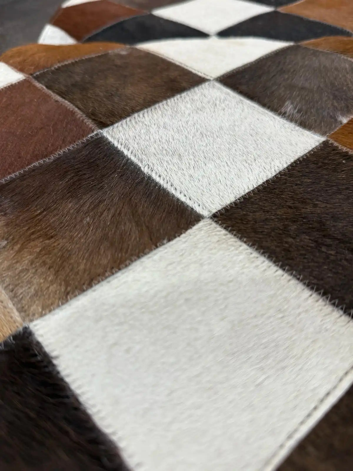 Natural Cowhide Patchwork Table Runner | Handmade Cowhide Table Runner