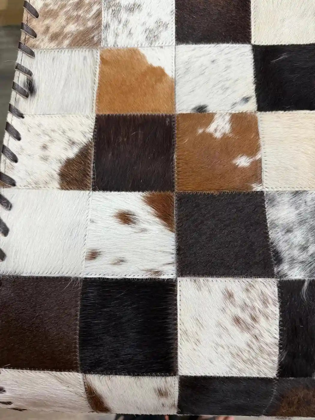 Handmade Cowhide Table Runner – Patchwork Dining Table Decor Leather Lovers