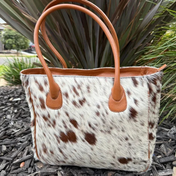 Genuine Cowhide Leather Tote Bag – Stylish Large Handbag for Women