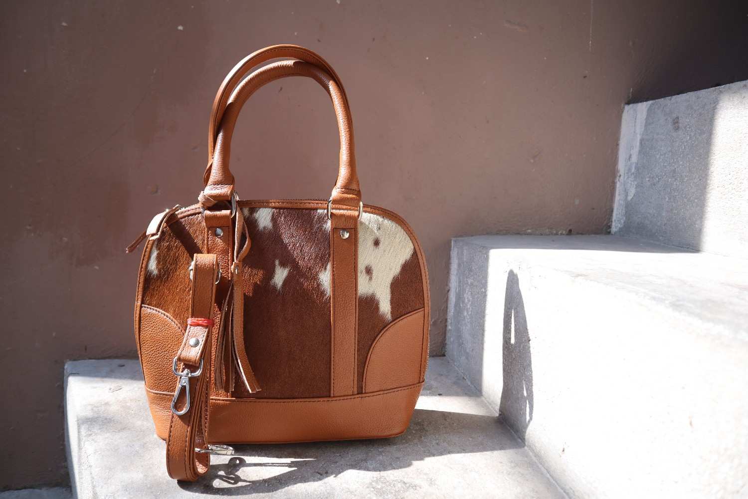 cowhide tote bag for women