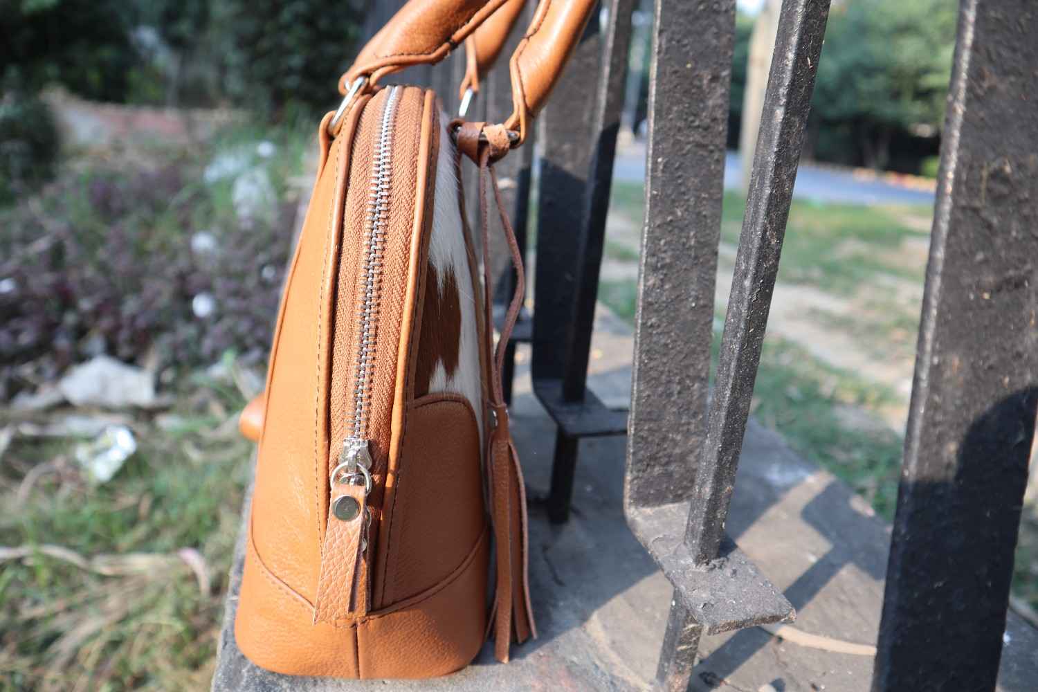 Classic Cowhide Tote Bag - Women Top Handle Handbag Leather Lovers