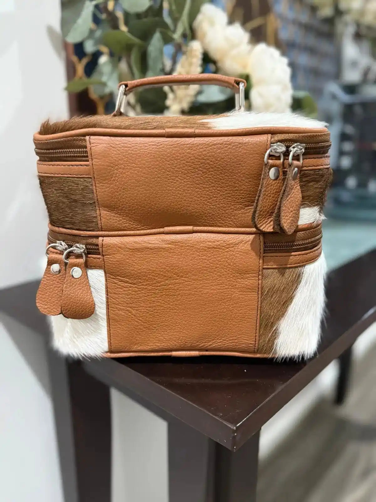 Cowhide Makeup Beauty Box