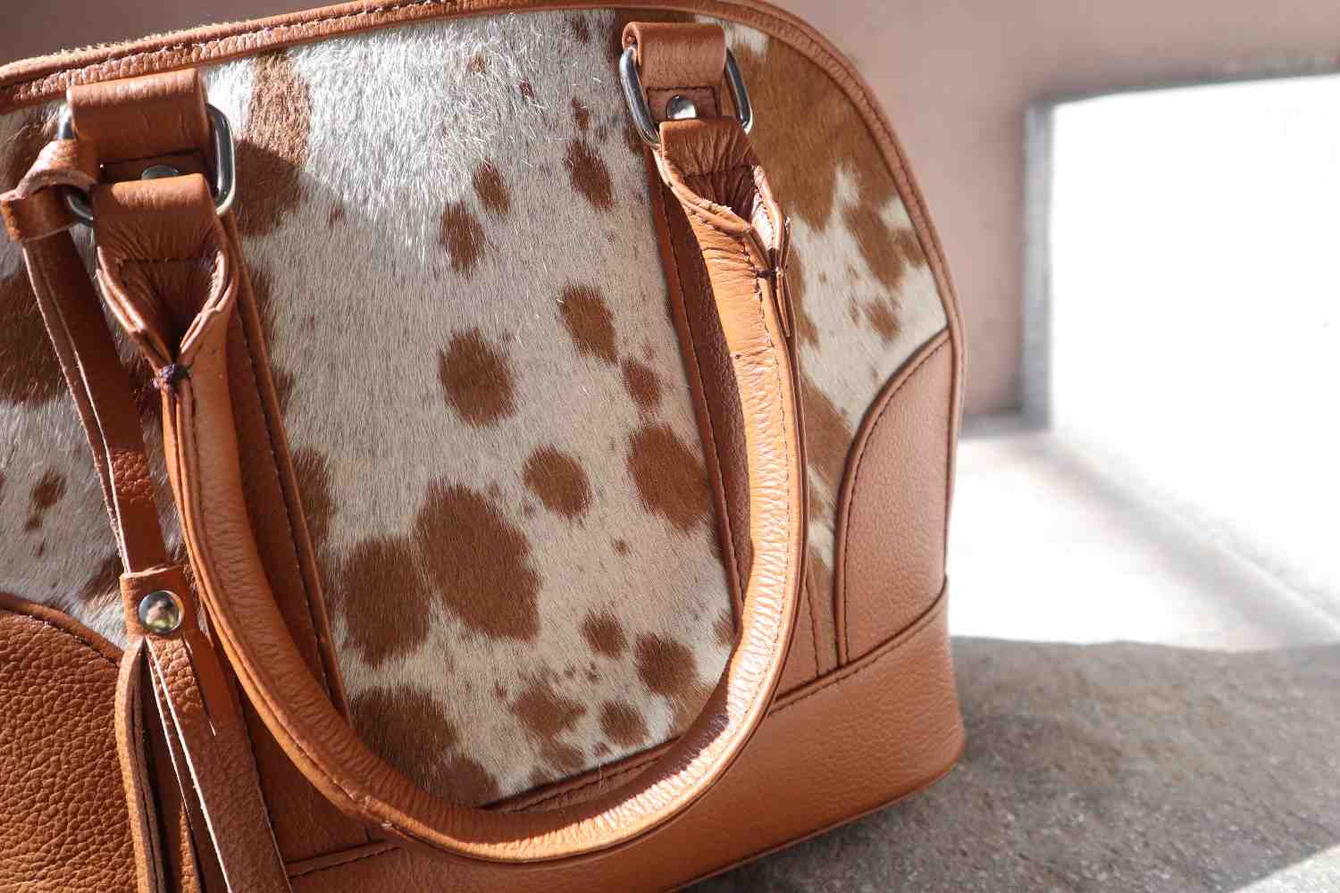 Classic Cowhide Tote Bag - Women Top Handle Handbag Leather Lovers
