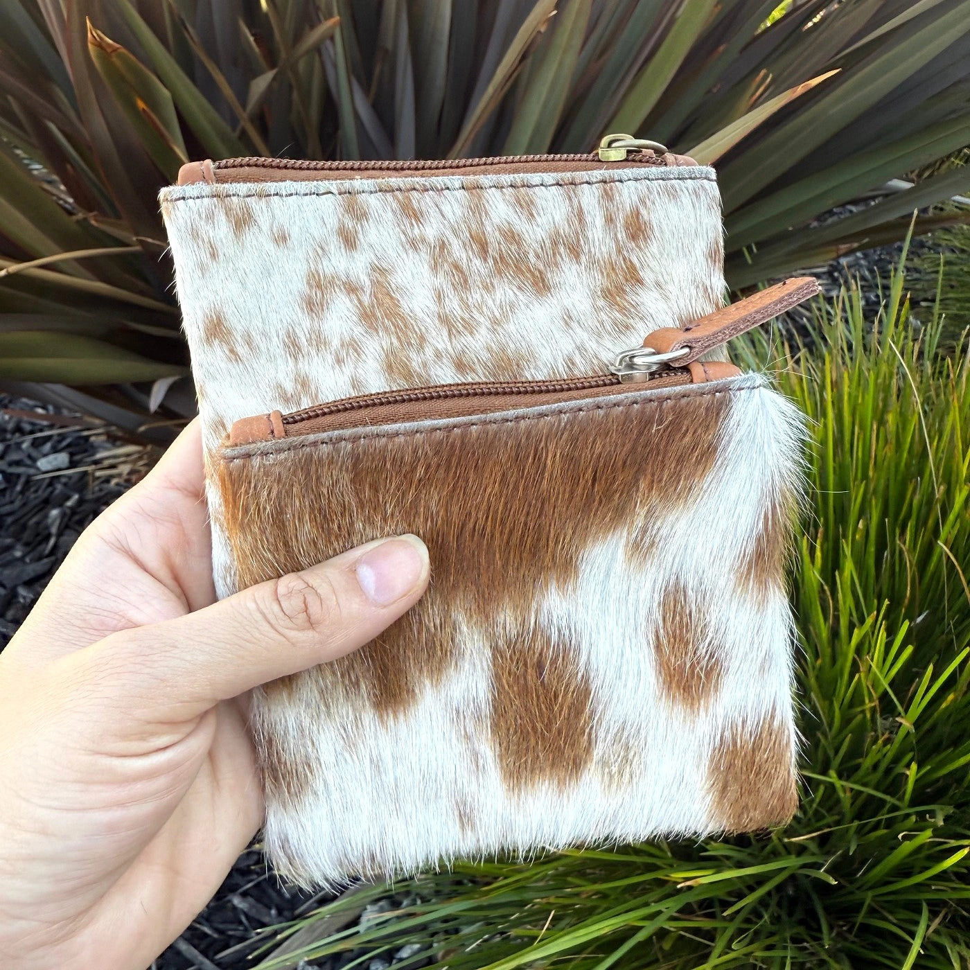 Cowhide Square Coin Wallet – Black | Coin Pocket Design